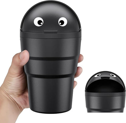 Mini Car Trash Can Cupholder with Lid for Women Cute Looking, 520ML Small Car Garbage Can for Cup Holder Side Door Storage Solid Liquid Waste Without Leakage