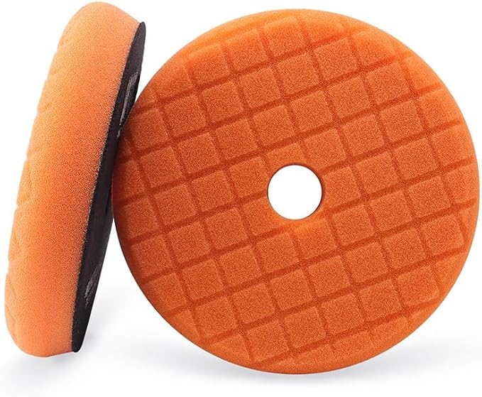 SPTA PRO Orange Heavy-Cut Polishing Foam Pad, 1Pc 6 Inch 150mm Backing Plate Compound Buffing Polishing Sponge Pads for Car Buffer Polisher Compounding, Polishing and Waxing -SF601
