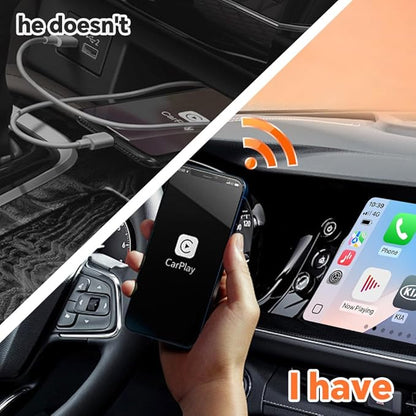 Wireless CarPlay Adapter for iPhone: Get in Your Car and Go - Auto Connects, Go Wireless Instantly, Crisp Audio, Always Updated. Carlinkit 5.0 Dongle for Wired CarPlay Android Auto Cars(2AIR Black).