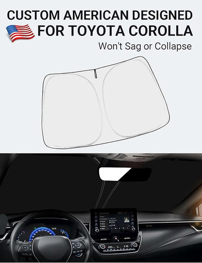Proadsy 2026 Upgrade Front Windshield Sunshade Foldable Sun Shade Protector Custom Fit 2014-2019 Corolla SE XSE L LE XLE Hybrid Sedan Accessories