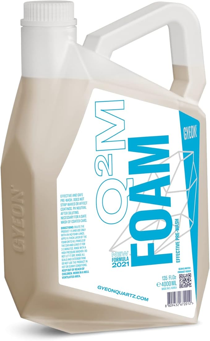 Gyeon Foam Premium Car Pre‑Wash Snow Foam for Safe Paint Cleansing Deep Clinging Suds Touchless Pre‑Wash Cleaning Solution for Coating Maintenance Safe Pressure Washer for Car Exterior