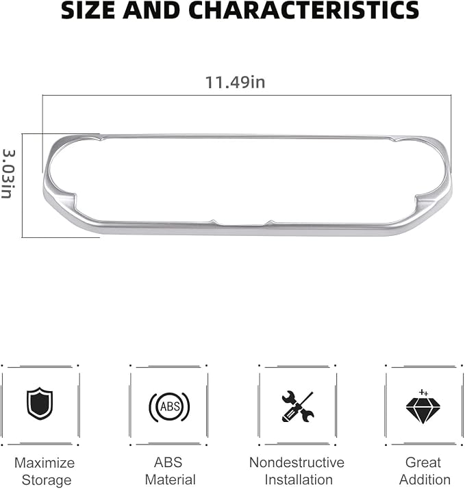 RT-TCZ Air Conditioning Dashboard Center Console Control Trim Panel Cover Interior Accessories Decoration Trim Kit for 2018-2022 Jeep Wrangler JL JLU & Jeep Gladiator JT (Silver)
