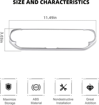 RT-TCZ Air Conditioning Dashboard Center Console Control Trim Panel Cover Interior Accessories Decoration Trim Kit for 2018-2022 Jeep Wrangler JL JLU & Jeep Gladiator JT (Silver)