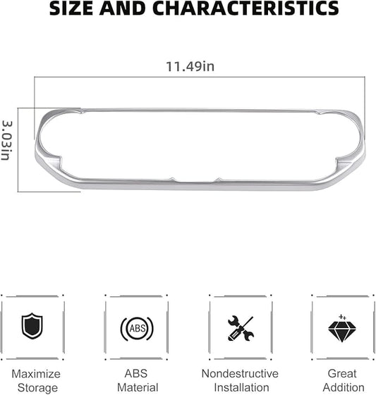 RT-TCZ Air Conditioning Dashboard Center Console Control Trim Panel Cover Interior Accessories Decoration Trim Kit for 2018-2022 Jeep Wrangler JL JLU & Jeep Gladiator JT (Silver)