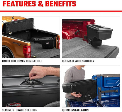 RealTruck UnderCover SwingCase Truck Bed Storage Box | SC100D | Fits 2007 - 2019 Chevy/GMC Silverado/Sierra 2500/3500HD Drivers Side