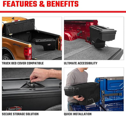 RealTruck UnderCover SwingCase Truck Bed Storage Box | SC205P | Fits 2017 - 2025 Ford F-250/350 Super Duty Passenger Side