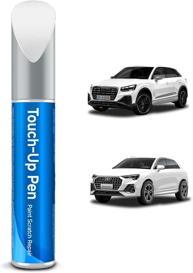 LS9R/2Y Glacier White Metallic Touch Up Paint Compatible With Audi Exact Match Car Paint Pen Scratch Repair