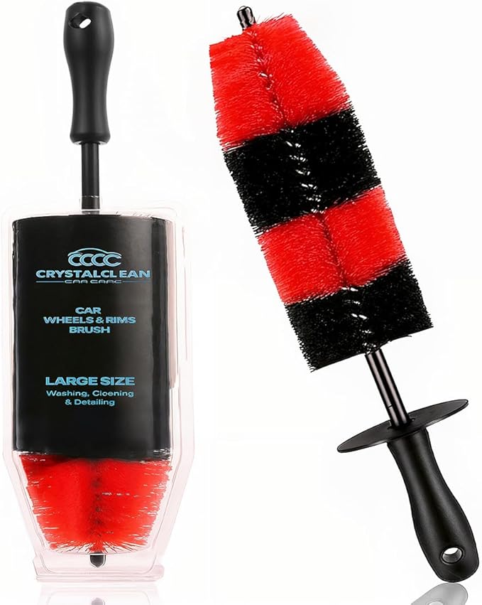 Pack of 1 Wheel Brush - 19Inch Long, Soft Bristle, No Scratch Car Wheel Cleaner Brush - Detailing Brush for Tires, Wheels, Rims, Exhaust Tips, Vehicle Engine, Motorcycles