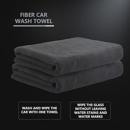 SPTA Microfiber Cleaning Towel, Microfiber Cleaning Cloth for Car Washing, 12 Pack Streak-Free, Ultra Absorbent, Washable for All Purpose Terry Microfiber Towels, 16.1in x 16.1in, 350GSM, Grey-MT038
