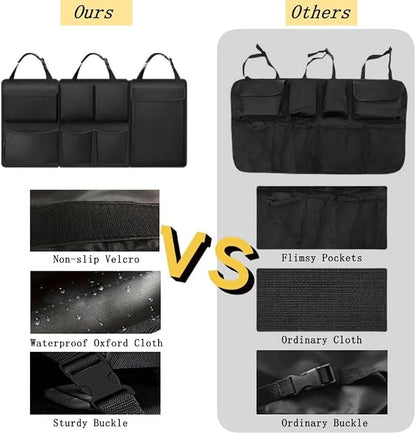 Car Trunk Organizer, Detachable Car Backseat Hanging Organizer with 7 Large Storage Pockets, Collapsible Back Seat Organizer Car Interior Accessories for SUV, Van, Jeep