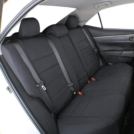 EKR Custom Fit Tacoma Rear Neoprene Car Seat Covers for Toyota Tacoma 2016 2017 2018 2019 2020 2021 2022 2023 Double Cab/Crew Cab - Second Row Only,Neoprene (Black)