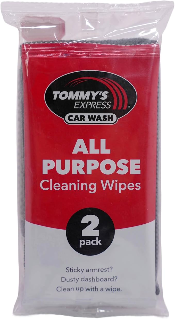 Tommy's Express Interior Cleaning Detail Kit Single Pack | Microfiber Cloth, 2x Shop Towels, 2x All-Purpose Wipes, 2x Glass Streak-Free Wipes