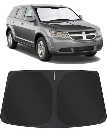 TINGLU Sun Shade for Dodge Journey 2009-2020 Accessories Windshield Sun Shade Window Shade UV Rays Protection Sun Visor Cover with Steering Wheel Sunshade Storage Bag