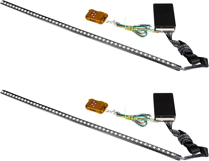 iJDMTOY 20 inches 48-LED RGB 7-Color LED Knight Rider Scanner Lighting Bars Compatible with Car Truck SUV Interior or Exterior Decoration