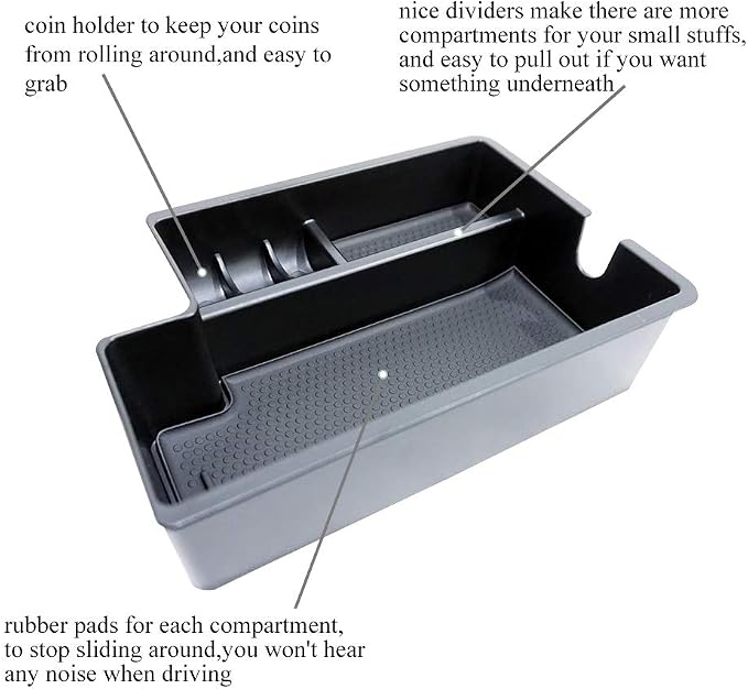 Center Console Armrest Storage Box Compatible with Mitsubishi Outlander Sport 2012 2013 2014 2015 2016 2017 2018 2019 2020 2021 ABS Tray Insert Organizer Glove Pallet