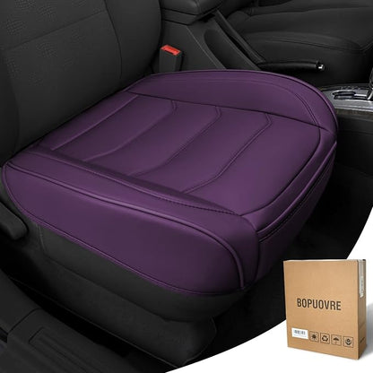 BOPUOVRE Car Seat Cover for Luxury & Comfort - PU Leather, Anti-Slip, Full Wrap Protection with Storage Pocket for Bottom Cushion - Universal Fit for 95% of Vehicles (Purple,1 Piece)