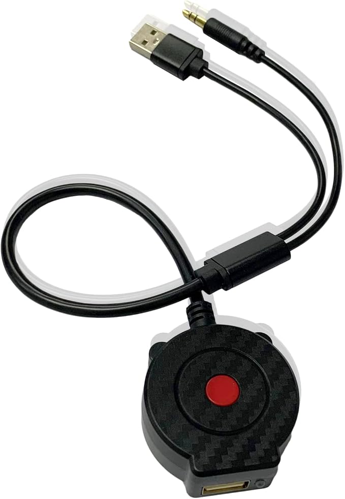 AMI MDI MMI Car Aux Receiver Music Streaming Adapter Compatible for Mini Coop-ers with USB & 3.5mm AUX Power Port