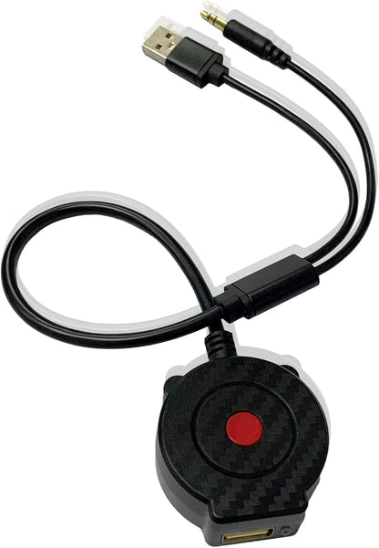 AMI MDI MMI Car Aux Receiver Music Streaming Adapter Compatible for Mini Coop-ers with USB & 3.5mm AUX Power Port