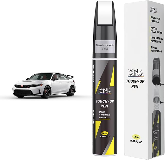 XNA Championship White(NH-0) for Honda Touch Up Paint, Car Scratch Remover for Nicks and Chips Repair, 2-In-1 Quick & Easy Fix Car Scratch Repair Kit with Exact Color-Matched