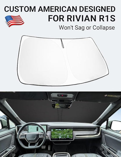 Proadsy 2026 Upgrade Windshield Sun Shade Custom Fit 2015-2025 2026 Mercedes-Benz S-Class Foldable Front Sunshade Protector Sun Visor Blocks UV Rays Keep Car Cooler