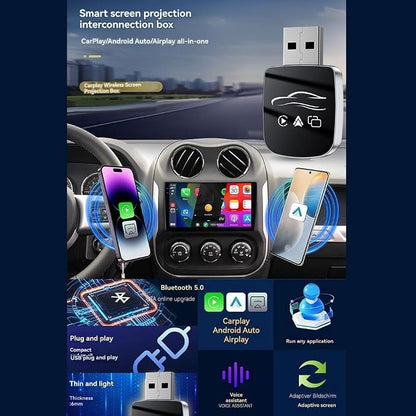 Smart AI Box Wireless Carplay Adapter Android Auto USB Dongle Wired Connection Airplay