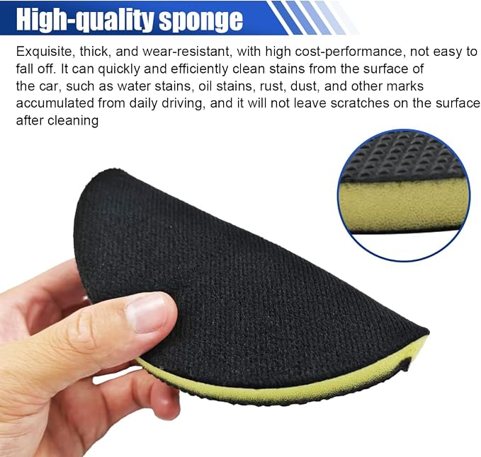 Fine Grade Car Clay Bar Pad, 5.82'' Wipe Foam Pads, DA Polisher Pad Cleaner, Rotary Polishers, Auto Detailing Replacement Tool Kit for Removing (2PCS)