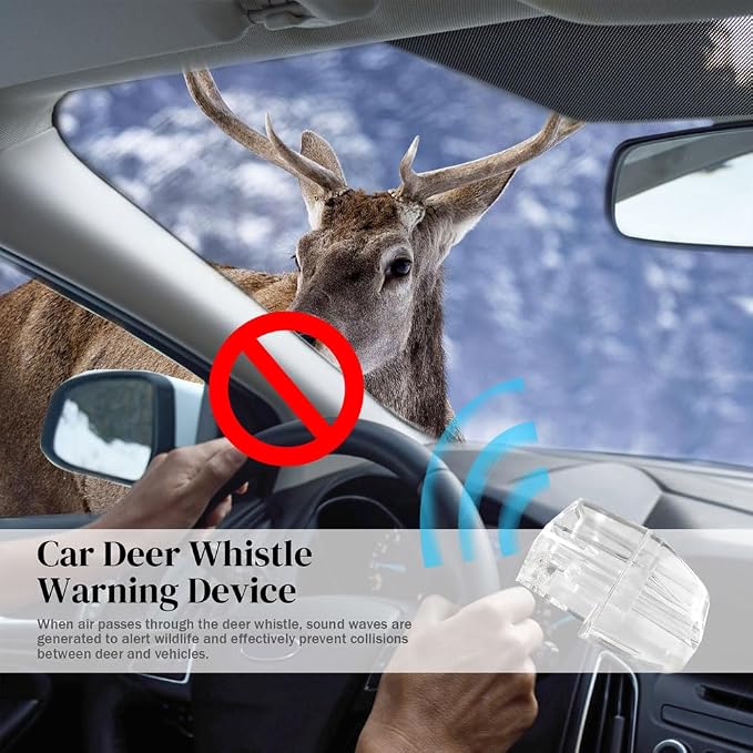 4PCS Deer Whistles for Car, Automotive Deer Warning Whistle Devices, Avoid Collisions Deer Warning Devices with Adhesive Tapes, Universal Animal Alert Accessories Fit Cars Trucks Motorcycles