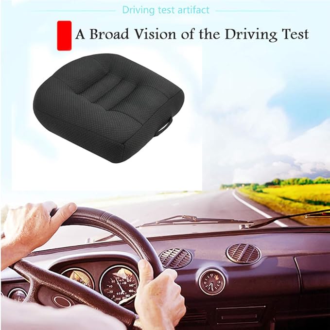 Srutirbo Car Booster Seat Cushion Heightening Height Boost Mat, Breathable Mesh Portable Car Seat Pad Angle Lift Seat for Car, Office,Home (Pure Black)