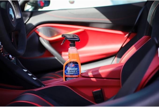 VP Racing Fuels VP Power 4 Pack Car Detailing Cleaning Kit, All-Purpose Cleaner, Spray Wax, Gloss Enhancer, Leather/Interior Spray, & Microfiber Cloth