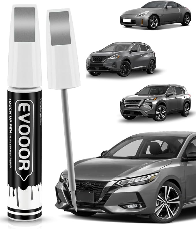 Touch Up Paint Compatible with Nissan Exact Match 2 in 1 Touch up Paint for Chips and Nicks Repair (Platinum Graphite Metallic(K51) Compatible with 350Z/370Z/Murano/Quest/Rogue/Rogue-Select/X-Trail)