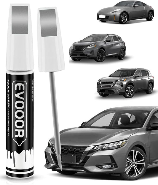 Touch Up Paint Compatible with Nissan Exact Match 2 in 1 Touch up Paint for Chips and Nicks Repair (Platinum Graphite Metallic(K51) Compatible with 350Z/370Z/Murano/Quest/Rogue/Rogue-Select/X-Trail)