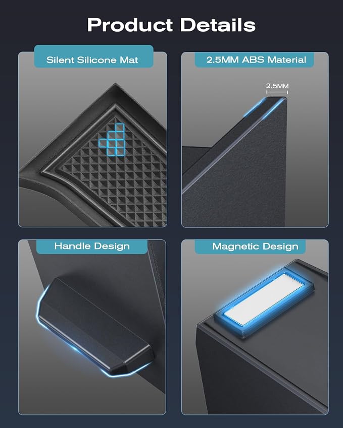 CDEFG UPGRADED for Ford Maverick 2022-2024 Center Console Screen Storage Drawer w/Magnet Design Slides Smoothly - Maverick 8" Screen Cubby Storage Box - for 2022-2024 Maverick Accessories