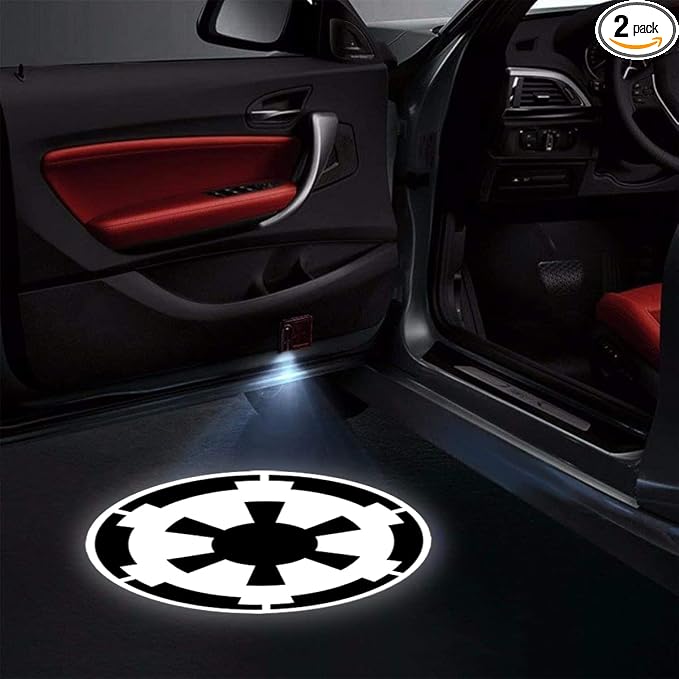Fit Star Wars Car Door Lights Logo Projector HD Ghost Shadow Welcome Light 2Pcs Car Door Puddle Lights for Star Wars Galactic Empire Car Accessories (Fit Yinghe)