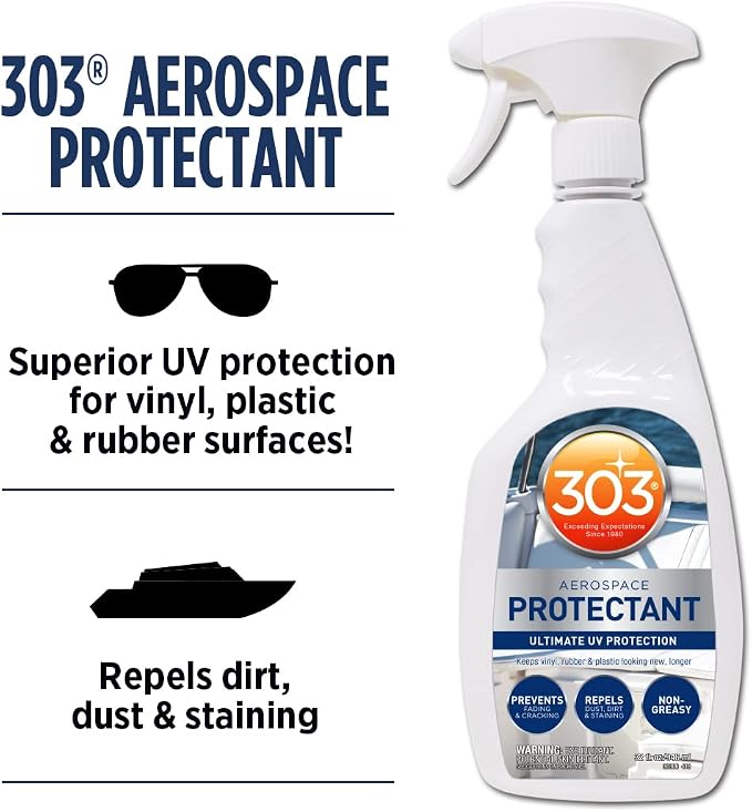 303 Marine Aerospace Protectant – UV Protection – Repels Dust, Dirt, & Staining – Smooth Matte Finish – Restores Like-New Appearance – 32 Fl. Oz. (30306-6PK)