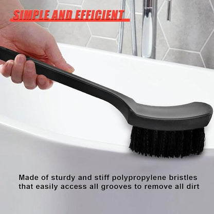 ZIMISI 8.3×2.5 Inch Car Wash Brush, Soft Bristle Short Handle Carpet Cleaning Brush, Scrub Brush for Floor Mats, Tires, Automotive Wheel Bushes for Vehicle Interior & Home (Black)