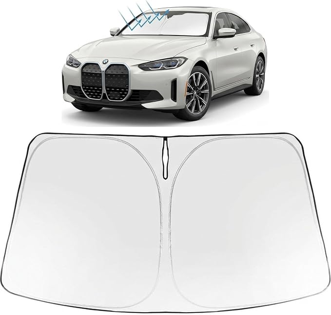 Proadsy Windshield Sun Shade for BMW i4 2022-2026 Foldable Front Sunshade Protector Sun Visor Blocks UV Rays Keep Car Cooler Accessories