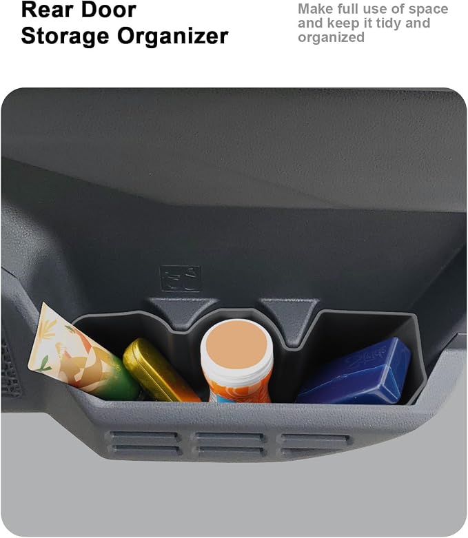 ECOZEN Door Pocket Organizer Set For 2024-2026 Toyota Tacoma - 6 Pcs TPE Door Side Storage Tray Compatible With Tacoma 2024-2026 Interior Accessories - Protection & Easy to Clean - Double Cab Only