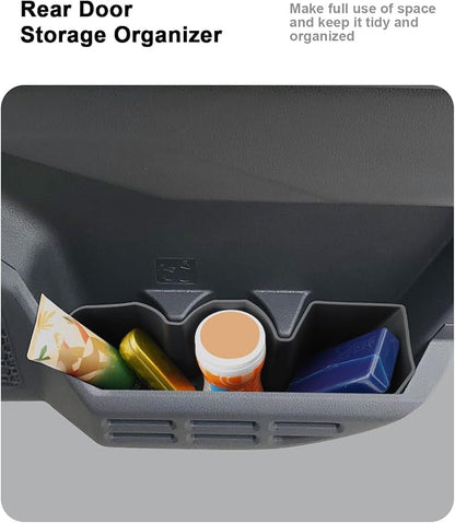 ECOZEN Door Pocket Organizer Set For 2024-2026 Toyota Tacoma - 6 Pcs TPE Door Side Storage Tray Compatible With Tacoma 2024-2026 Interior Accessories - Protection & Easy to Clean - Double Cab Only