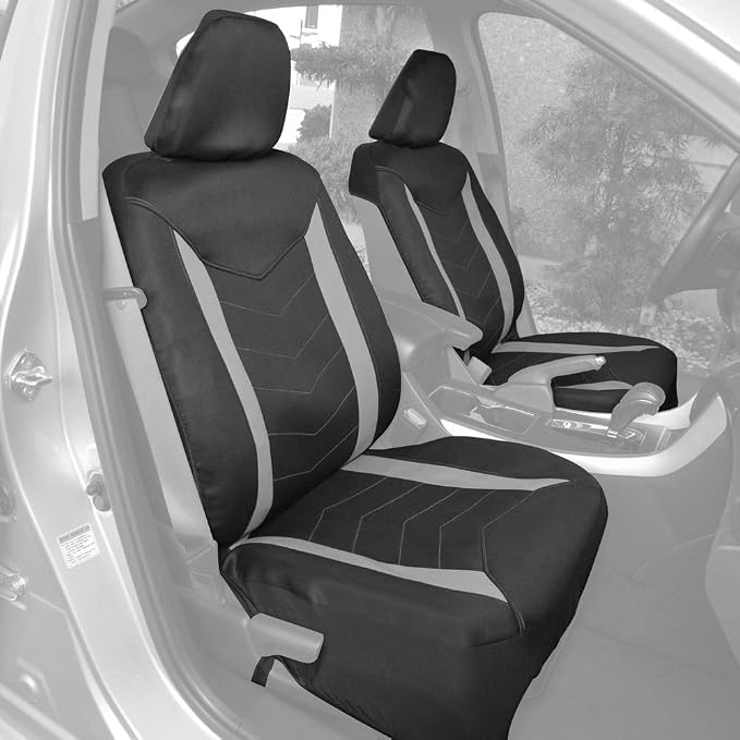 Motor Trend SpillGuard Car Seat Covers Full Set Waterproof – Neoprene Seat Protectors with Split Rear Bench, for Auto Truck Van and SUV