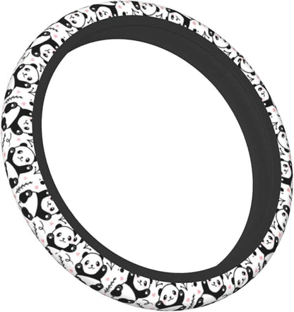 Cute Cartoon Panda Steering Wheel Covers Non Slip Neoprene Universal 15 Inch Steering Wheel Protector Car Cover for Men Women