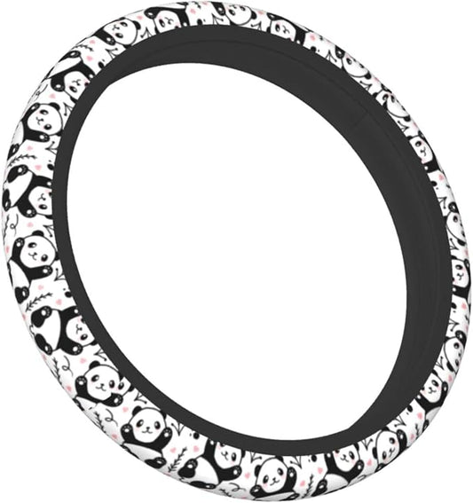 Cute Cartoon Panda Steering Wheel Covers Non Slip Neoprene Universal 15 Inch Steering Wheel Protector Car Cover for Men Women