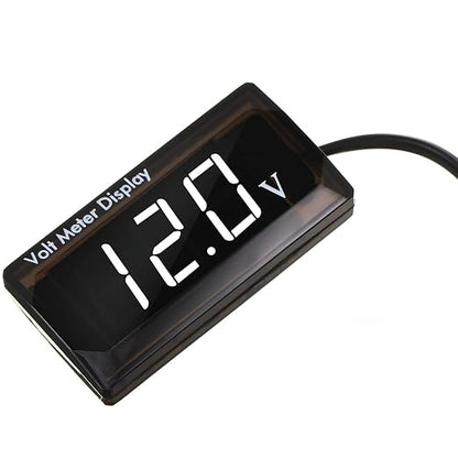 2 Pieces DC 4 to 28V Car Digital Voltmeter 12V Voltage Meter Car Audio Gauge LED Display 12V Waterproof Voltage Gauge Meter for Motorcycle(White Light)