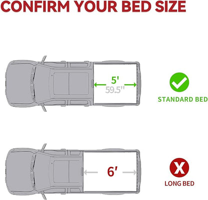 YITAMOTOR FRP Hard Tri-fold Truck Bed Tonneau Cover Fits for Nissan Frontier(NO México) 2005-2026, 5 ft Bed