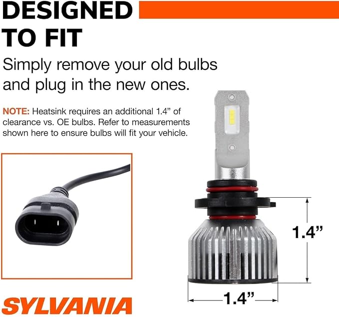 SYLVANIA - 9005 LED - Fog Lights For Cars and Trucks - Headlight Bulbs for Off Road Powersports - 6000k Cool White LED Light - Long-Lasting Bulbs - No Polarity - DIY Upgrade