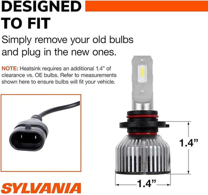 SYLVANIA - 9005 LED - Fog Lights For Cars and Trucks - Headlight Bulbs for Off Road Powersports - 6000k Cool White LED Light - Long-Lasting Bulbs - No Polarity - DIY Upgrade