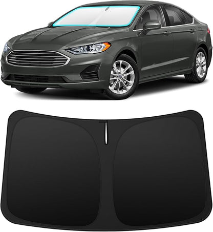 INSAUTO Custom Fit Windshield Sun Shade Accessories for Ford Fusion 2013-2020, Foldable Front Window Sunshade, UV & Heat Reflector, Keeps Interior Cool, Includes Storage Bag