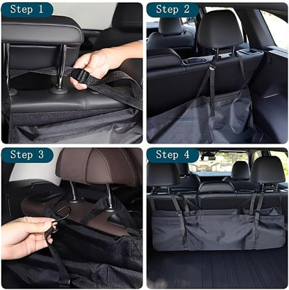 Car Trunk Organizer, Backseat Hanging Large Storage Bag with Adjustable Straps, Wear-Resistant Car Organizers and Storage, Trunk Organizer for SUV, Van, Jeep