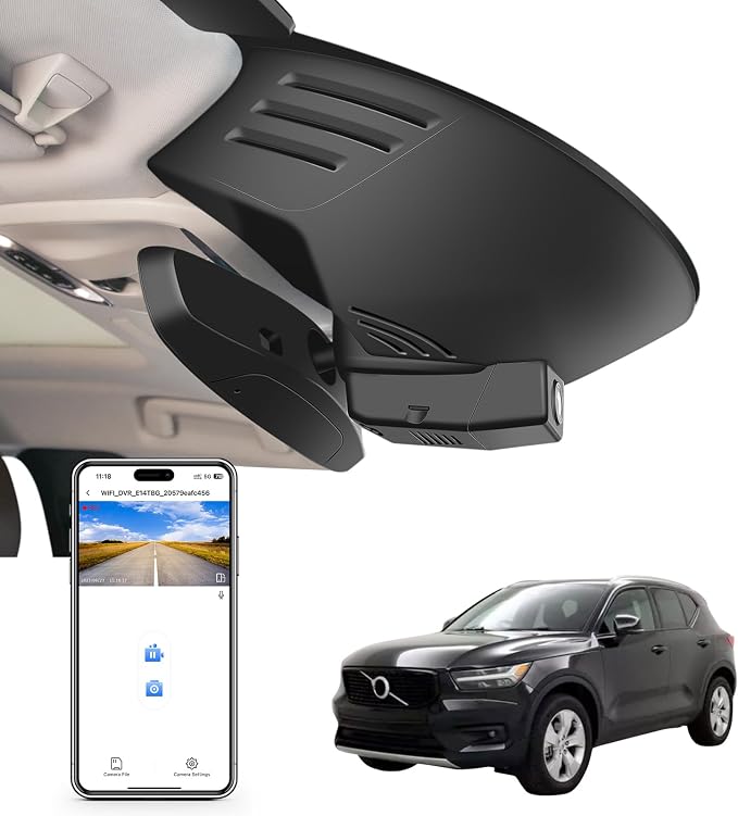 Mangoal 4K Dash Cam Custom for Volvo XC40 2019-2022 (Model A),T4 T5 Accessories, Integrated OEM Look, UHD 2160P Video, WiFi & App, Loop Recording, Easy to Install, 64GB Card