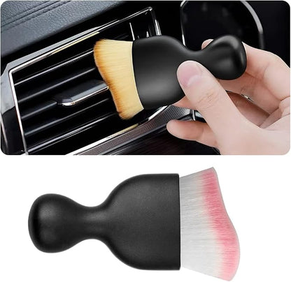 Blilo Car Interior Detailing Brush, Auto Soft Hair Cleaning Brushes, Curved Dirt Dust Collectors, Removal Tool for Dashboard Air Conditioner Vents Leather, Scratch Free (White/Pink/1PCS)