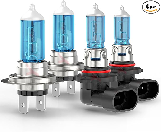 Compatible for Mazda CX-7 Headlights CX7 2007 2008 2009 2010 2011 2012, 9005 H7 Halogen Headlight High and Low Beam, Plug N Play, Halogen Headlamp Replacement, 4-Pack